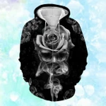 Premium Unique Skull Roses Black And White Hoodie Ultra Soft And Warm KV070404HN