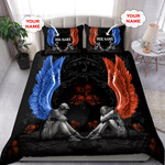 Premium Unique Skull Angel Customized Name Bedding Set Ultra Soft and Warm VXK280609DS
