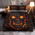 Premium Unique Skull Fire Bedding Set Ultra Soft and Warm Red LTADD120122MD