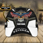 Land Of The Free - Because Of The Brave Veteran Personalised Cap 3D