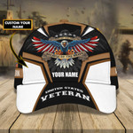 Land Of The Free - Because Of The Brave Veteran Personalised Cap 3D