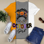 Multicolor October Skull Girl T-shirt NVT040901