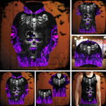 Premium Skull Halloween Clothes Ultra Soft and Cool Collection Purple DNH160887MH