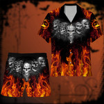 Premium Skull Halloween Clothes Ultra Soft and Cool Collection Orange DNH160889MH