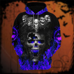 Premium Skull Halloween Clothes Ultra Soft and Cool Collection Navy DNH160884MH