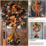 Halloween Witch Mesh With Legs Wreath For Front Door