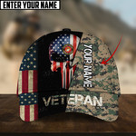 Multiple Style American Veteran Personalize Name Skull Cap TVN020903