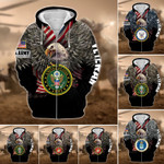 Premium Multiple US Military Services Veteran Zip Hoodie PVC221203