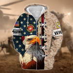 Premium Multiple US Military Services Veteran Zip Hoodie PVC231201
