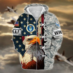 Premium Multiple US Military Services Veteran Zip Hoodie PVC231201