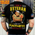 Premium Personalised Multiple US Military Services Veteran T-Shirt PVC030302