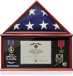 Premium Reminded Large Military Shadow Box Memorial Flag Display Case PVC090402