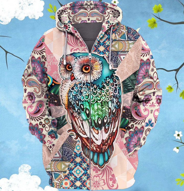 Premium Unique Owl Native American Zip Hoodie Ultra Soft and Warm-LTADD010114DS