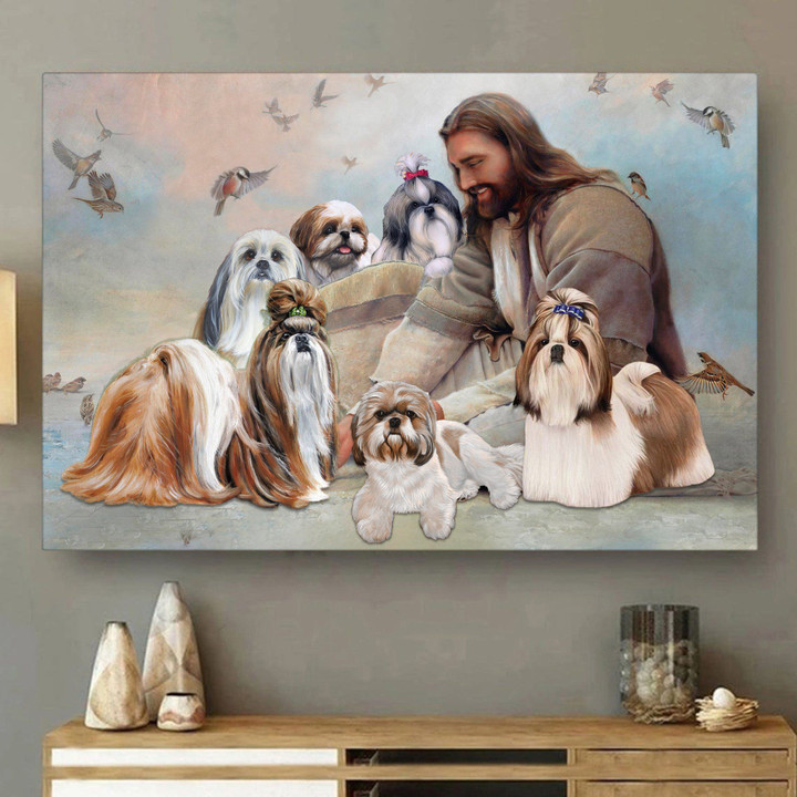 God Surrounded By Shih Tzu Angel Gift For You Canvas Premium Edition VXK280603DS