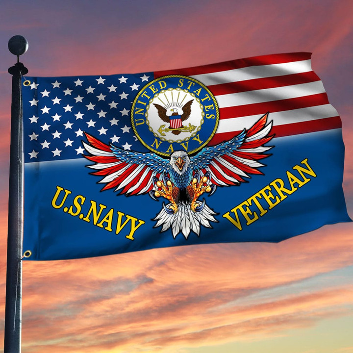 Unique U.S. Navy Veteran Flag PVC191106