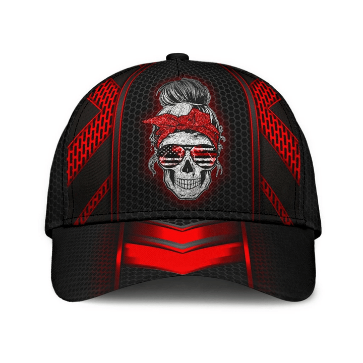 Premium Thunder Women's Red Skull Classic Cap | Ziror