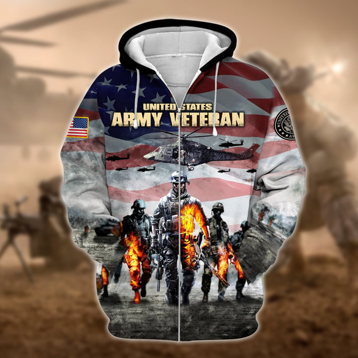 Premium U.S. Army Veteran Zip Hoodie PVC211204