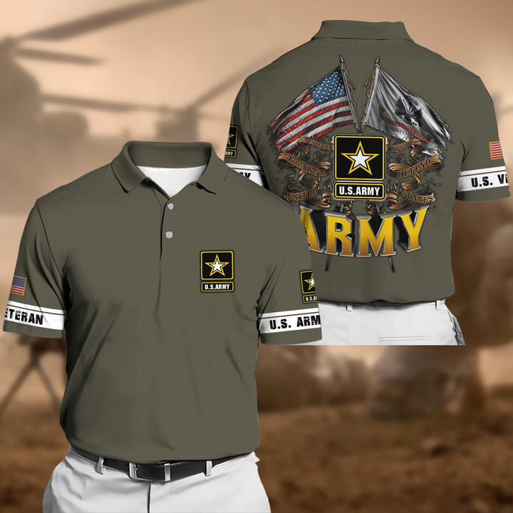 Premium Multiple US Military Services Veteran Polo Shirt PVC250101