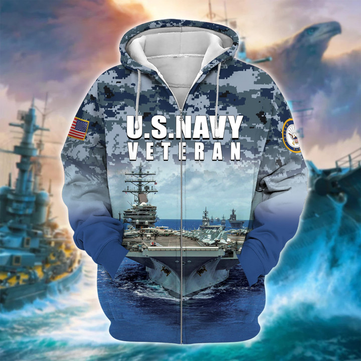 Premium U.S. Navy Veteran Zip Hoodie PVC100203