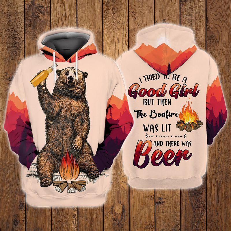Premium Unique I Hate People Camping Bear Beer Hoodie Ultra Soft and Warm HT310314DS