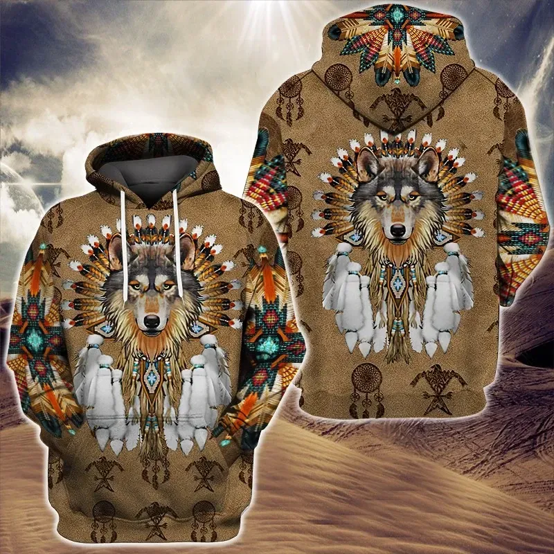 Premium Unique Native Wolf Hoodie Ultra Soft and Warm KV260305DS