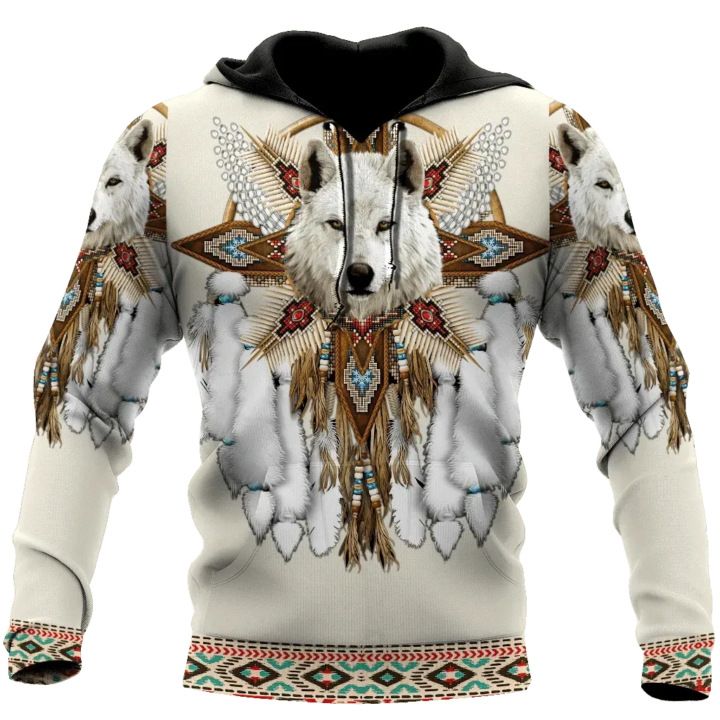 Native Spirit Wolf 3D All Over Printed Unisex TCCL19113080 Hoodie Ultra Soft and Warm