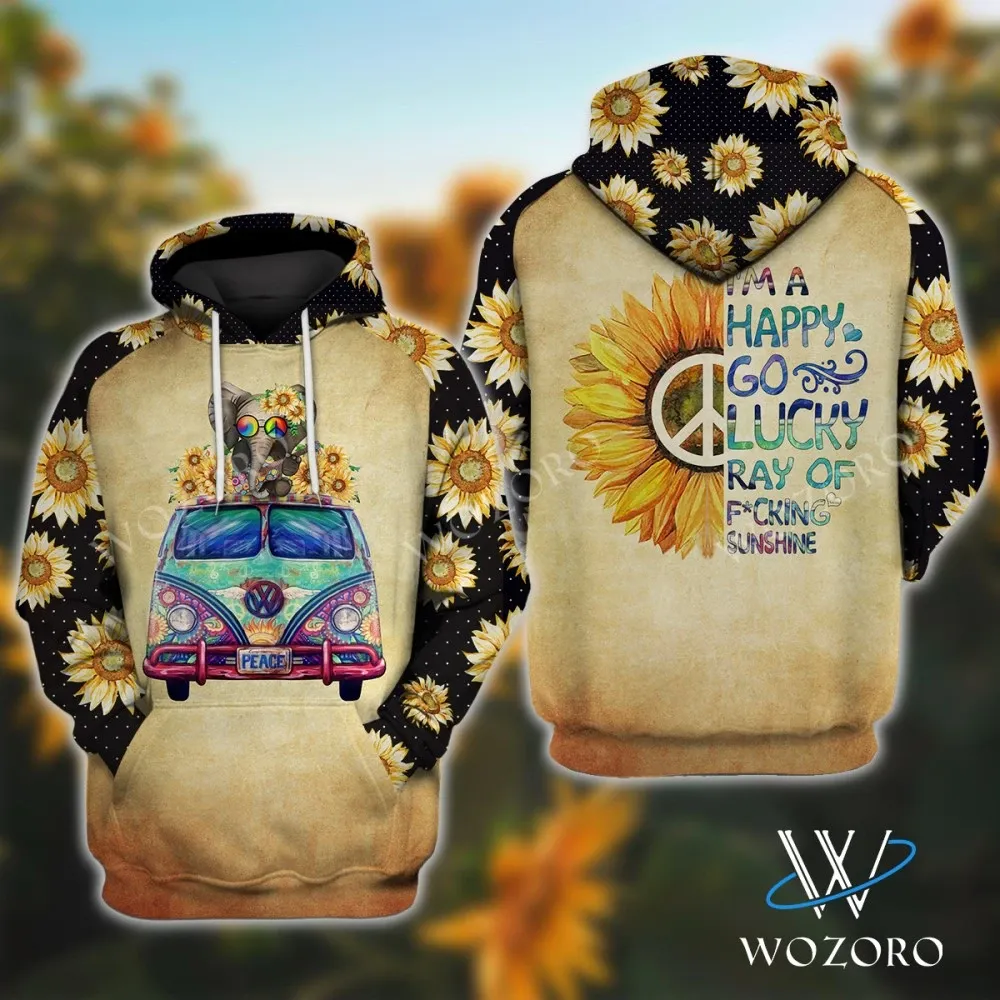 Premium Unique Sunflowers Hippie Camping Hoodie Ultra Soft and Warm KV310345DS