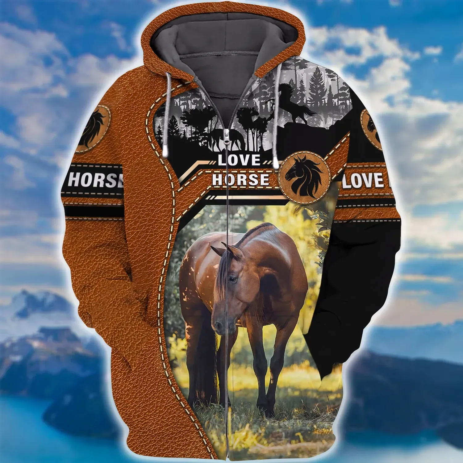 Premium Unique Horse Zip Hoodie Ultra Soft and Warm LTADD260416MH