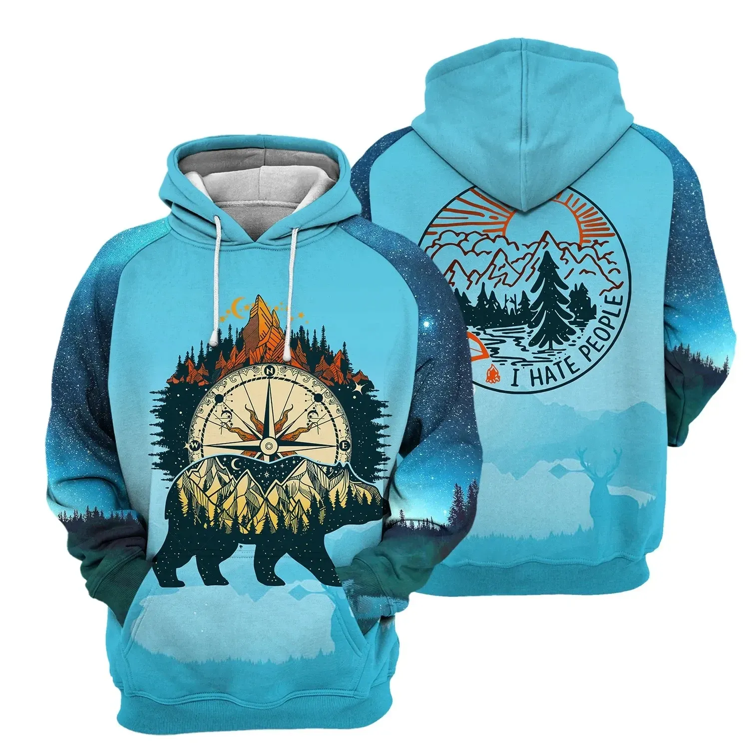 Premium Unique I Hate People Camping Bear Hoodie Ultra Soft and Warm HT310313DS