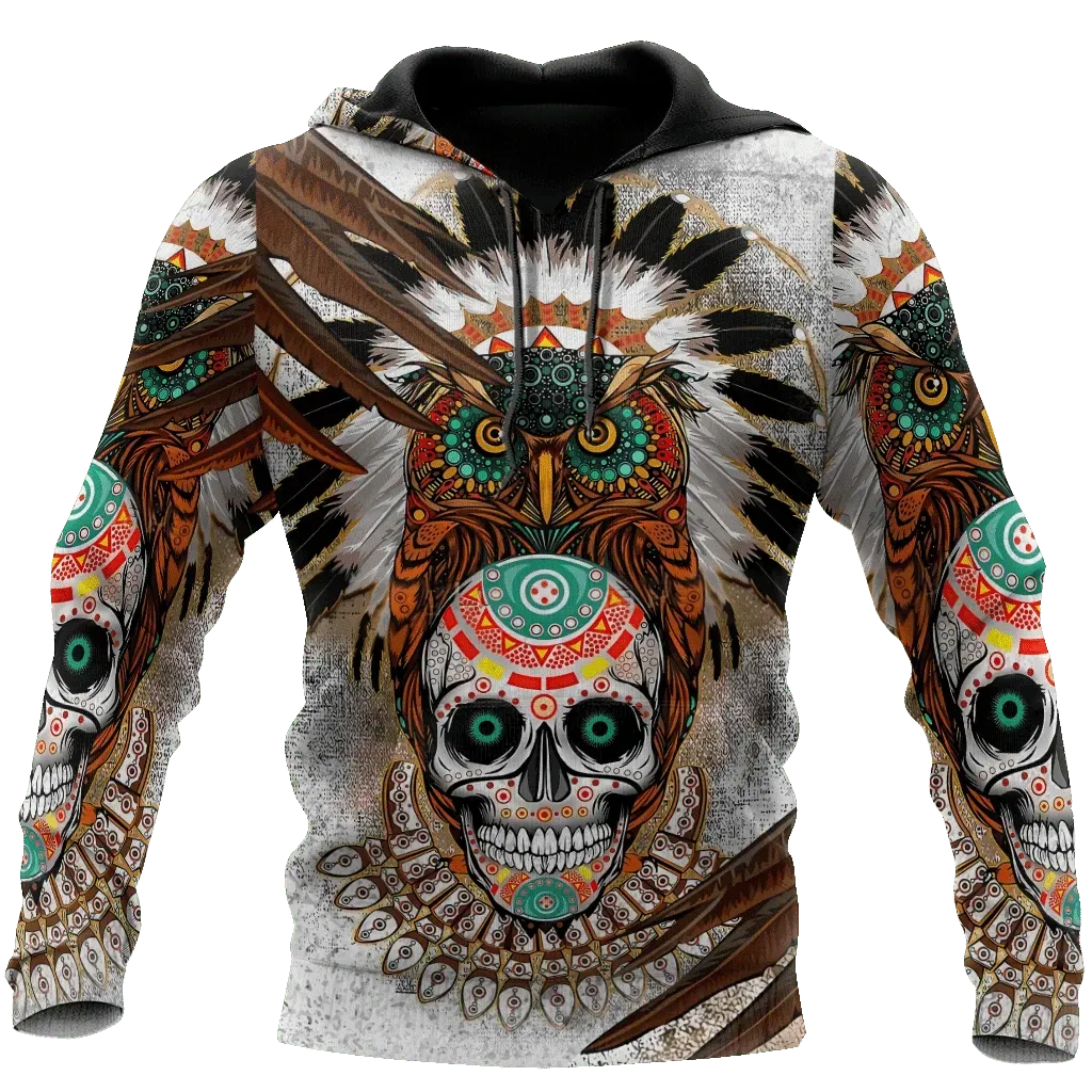 Sugar Native Skull Over PrinteTCCL20112044 Hoodie Ultra Soft and Warm