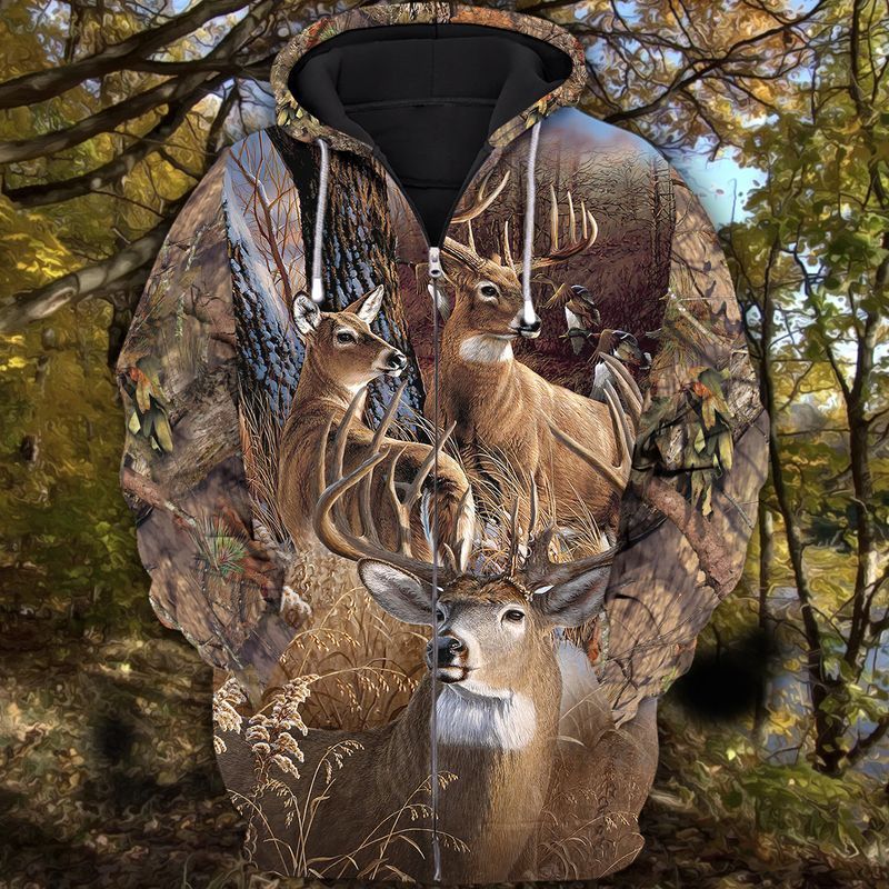 Premium Unique Deer Hunting Zip Hoodie Ultra Soft DDD110505DS