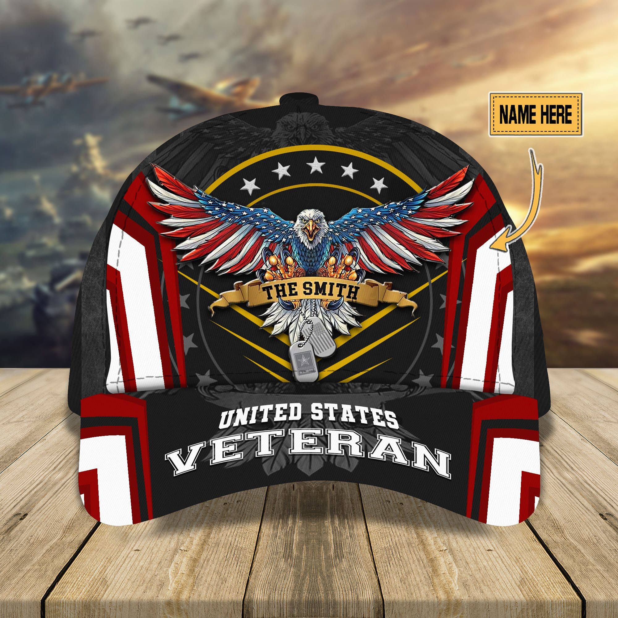 US Veteran Eagle Pride Classic Cap Multicolored Personalized | Ziror