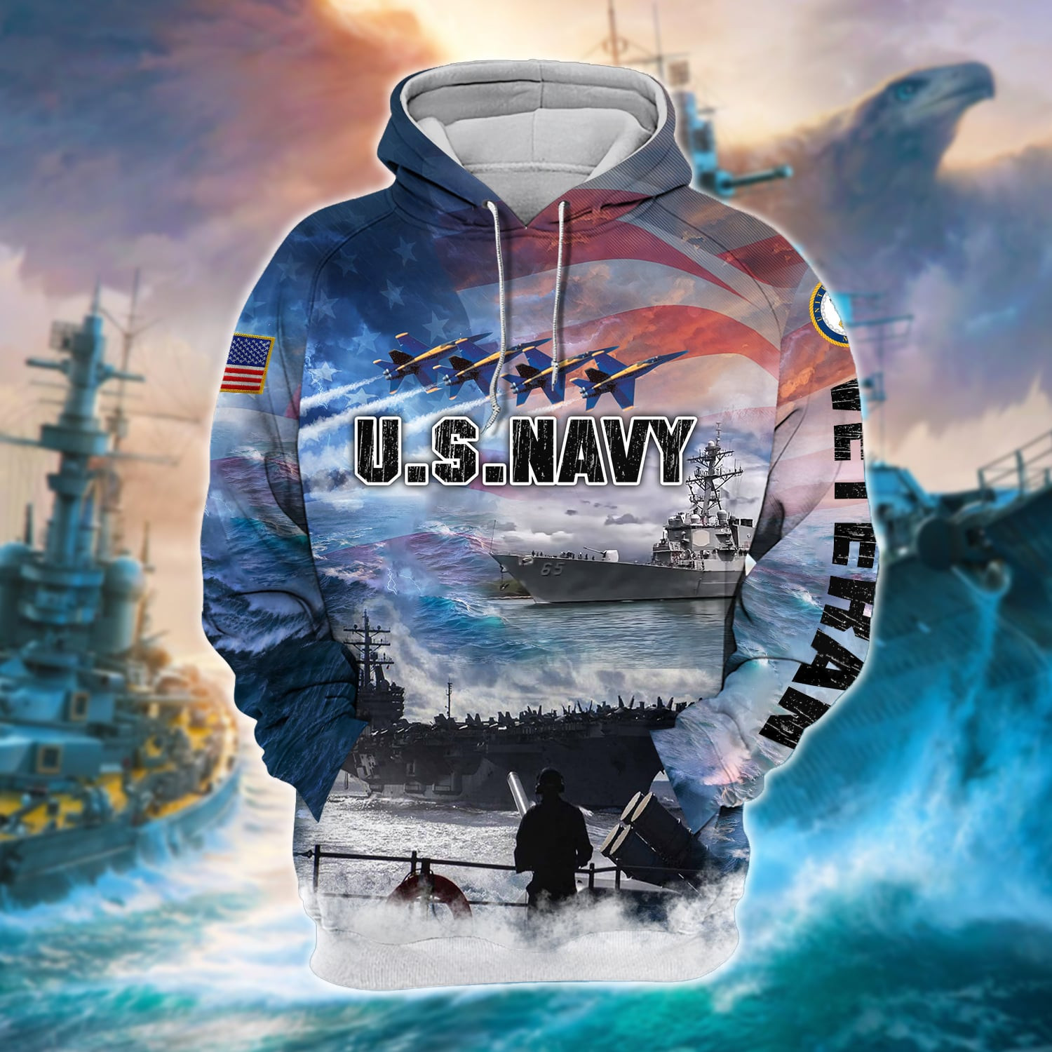 Premium U.S. Navy Veteran Zip Hoodie PVC190202