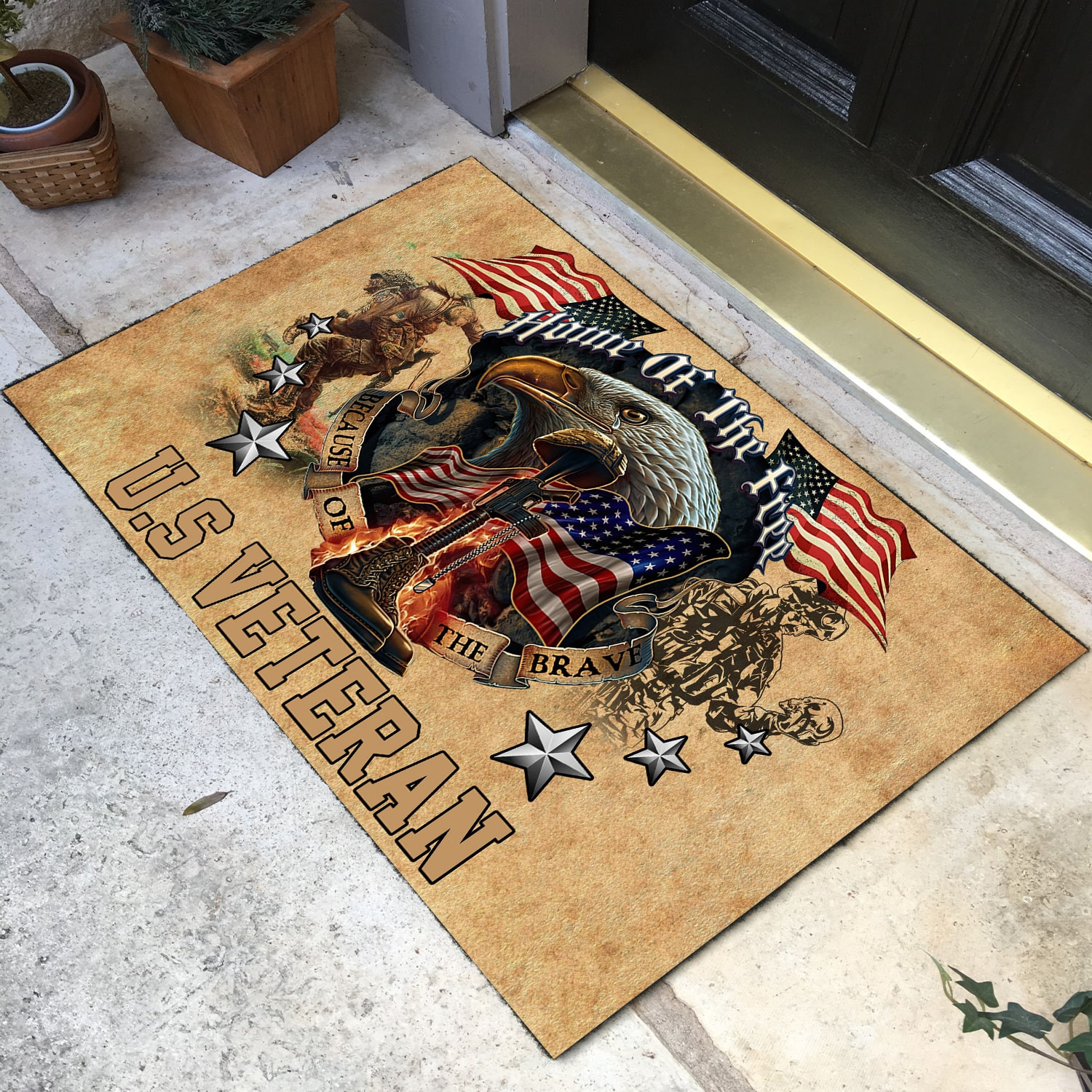 Premium Home Of The Free Because Of The Brave Doormat PVC240202