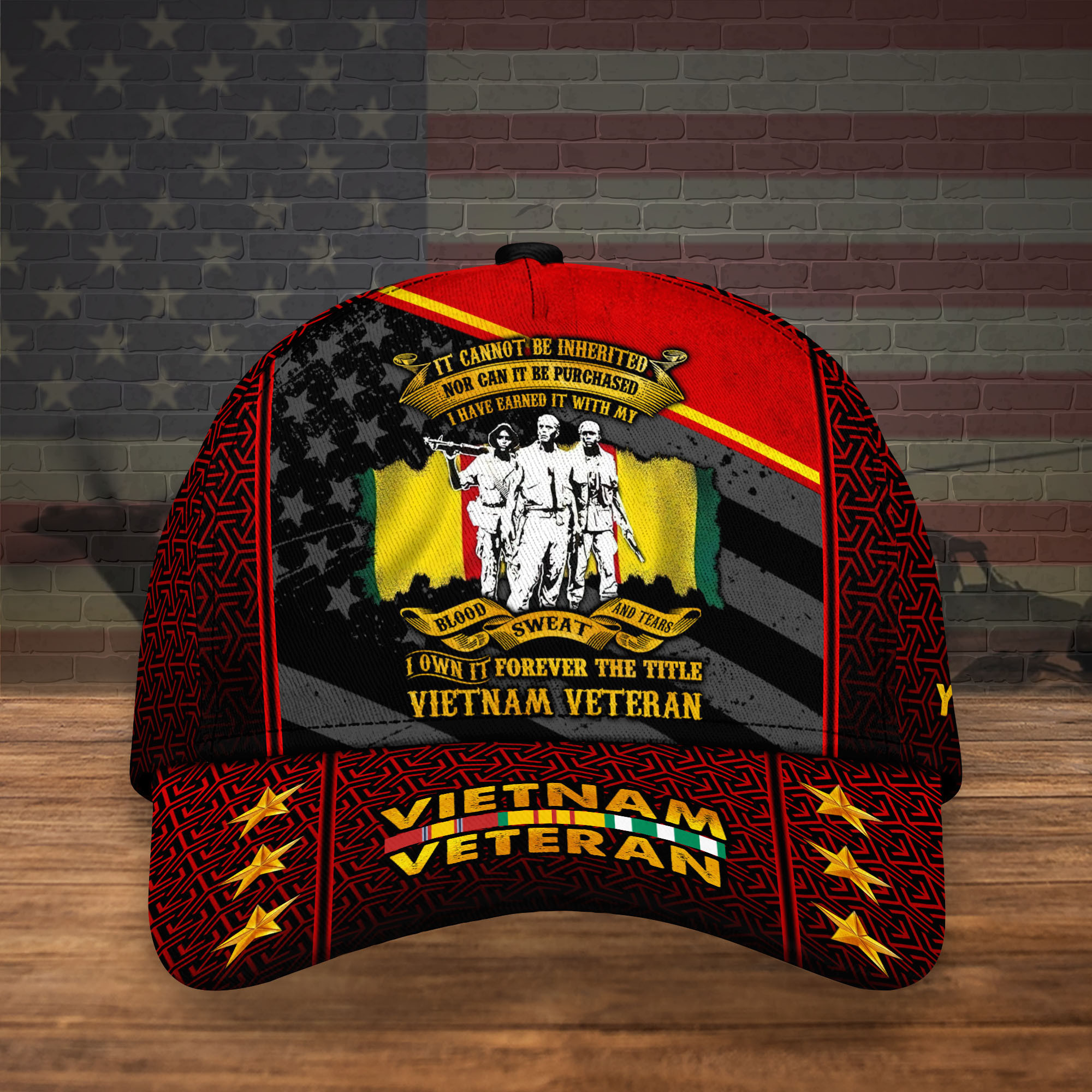 Premium Personalised Vietnam Veteran 3D Cap PVC250418