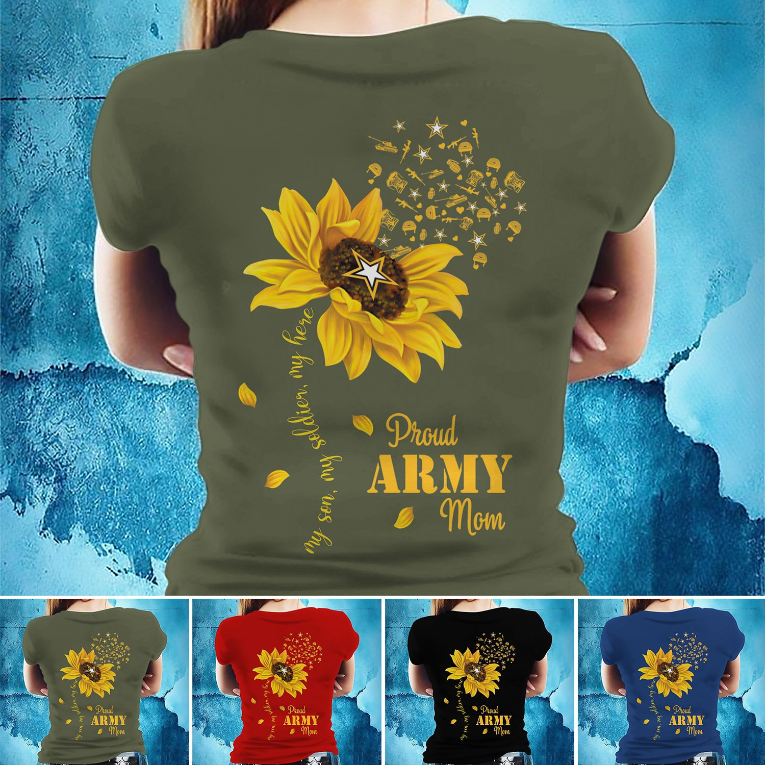 Unique Proud Army Mom T-Shirt PVC240304