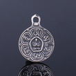 Tibetan Six-Character Mantra Round Plaque Retro Pendant 925 Sterling Silver