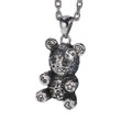 Doodle Cute Bear Retro Pendant 925 Sterling Silver Personalized Creative Pendant