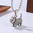 Cute Cat Retro Pendant 925 Sterling Silver Personalized Creative Pendant