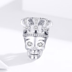 Skull with Crown Charm
