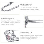 Snake Chain Bracelet with Heart Shaped Key & Lock Safety Chain