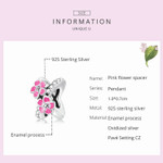 Pink Flower Spacer Charm