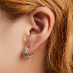 Square Turquoise Hoop Earrings