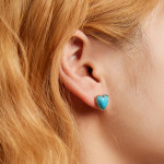 Heart Turquoise Stud Earrings