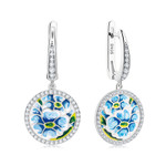Blue Orchid Ethnic Style 925 Sterling Silver Earrings