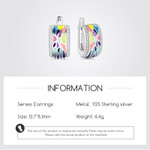 Zirconia Bezel Stitching Color Huggie Earrings