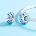 Violet Flowers Spacer Charm
