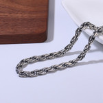Retro Twisted Rope Chain Necklace S925 Sterling Silver Personalized Hip Hop Style