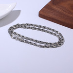 Retro Twisted Rope Chain Necklace S925 Sterling Silver Personalized Hip Hop Style