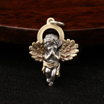 Cupid Little Angel Retro Pendant 925 Sterling Silver